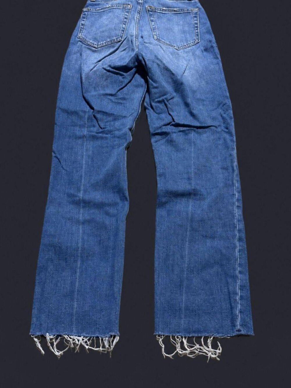 Abercrombie Dark Blue Ankle Straight Ultra High Rise Raw Hem Jeans 25 / 0